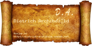 Dietrich Archibáld névjegykártya